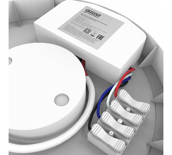 Светодиодный светильник Gauss elementary ip54 d205x65 18w 1620lm 6500k 185-265v жкх круг c бап 1час 126411318A