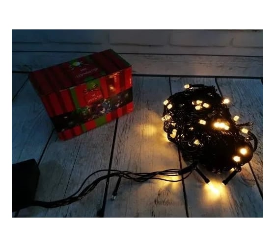 Гирлянда ТМ BIKSON 100 ламп, Кристаллы, LED, желтый, контроллер, 8 режимов, 9м артHXH041611 8\1589