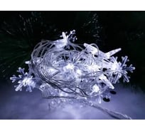 Гирлянда ТМ BIKSON нить, 28 ламп, LED, снежинки, холодный белый, 4.5м, постоянное свечение артWWK31115 8\4566