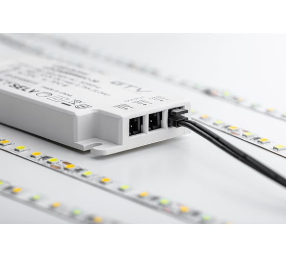Блок питания GTV led slim easy click 12v, 30w, вход 220-240vac, ip20, размеры 160x50x18 мм, с mini amp и кабелем LD-ZAS30WEC-30