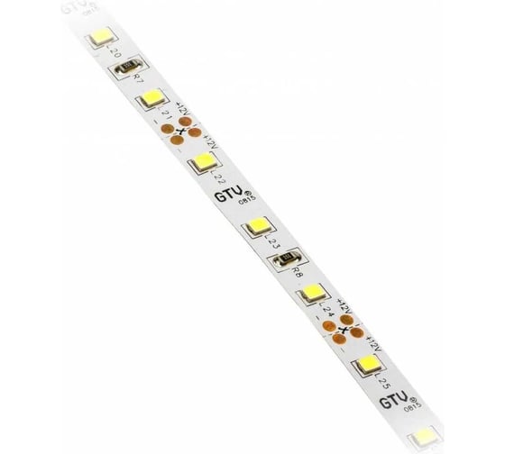 Светодиодная лента GTV 2835, 60 д/м, 6W, 12V, IP20, холодный белый, FLASH, 8 мм, открытая LD-2835-300-20-ZB