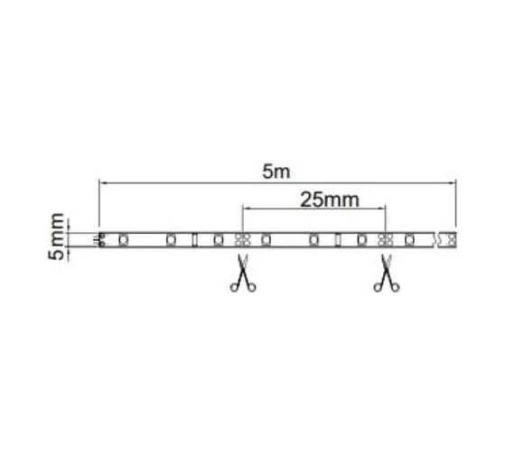 Светодиодная лента GTV 2835, 120 д/м, 10W, 12V, IP20, холодный белый, FLASH, 5 мм, открытая LD-2835-600-5MM-20-ZB