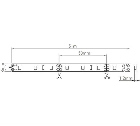 Светодиодная лента GTV 2835, 60 д/м, 6W, 12V, IP65, холодный белый, FLASH, 8 мм, влагозащищенная LD-2835-300-65-ZB