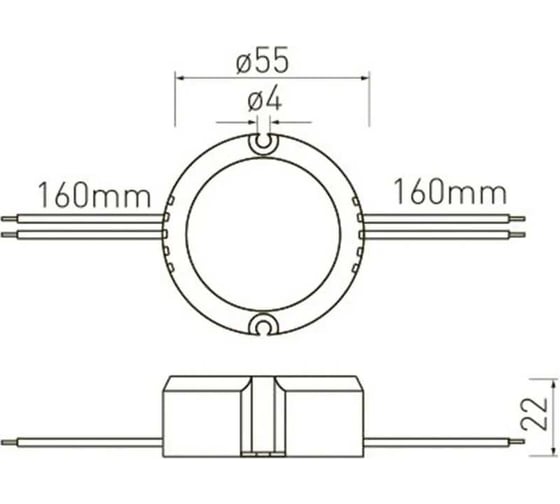 Блок питания для светодиодов GTV 220/12V 15W, IP20, размер 55х22 мм LD-ZASPU15W-30N