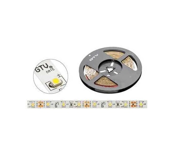 Светодиодная лента GTV 3528, 60 д/м, 4, 8W, 12V, IP20, холодный белый, FLASH, 8 мм, открытая LD-3528-300-20-ZB