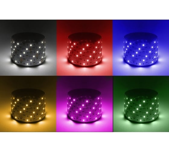 Светодиодная лента ЭРА LS505014,46012RGBW(6500)IP201 year5m, RGB холодный белый, 5м Б0059911