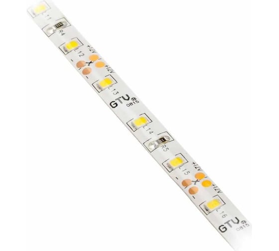 Светодиодная лента GTV 2835, 60 д/м, 6W, 12V, IP65, теплый белый, FLASH, 8 мм, влагозащищенная LD-2835-300-65-CB