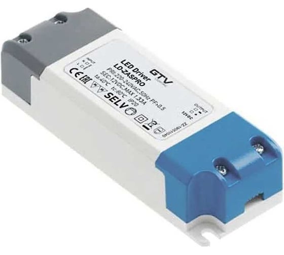 Блок питания для светодиодов GTV 220/12V 7W IP20 LD-ZASPRO07W-30 1