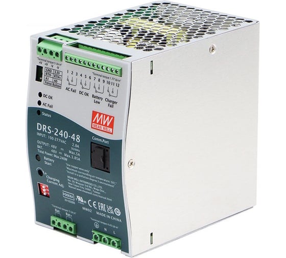 Источник питания Mean Well DRS-240-48 AC-DC для систем безопасности Т03724201 1