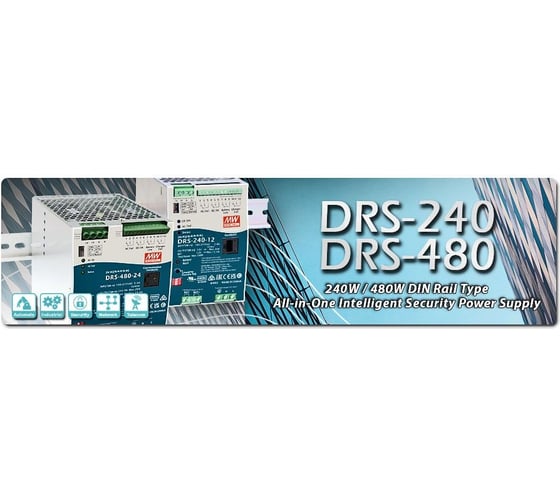 Источник питания Mean Well DRS-240-24 AC-DC для систем безопасности Т03724199