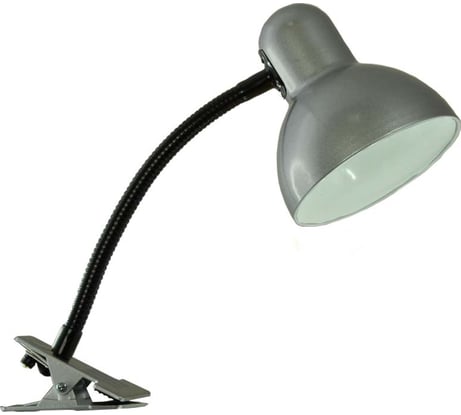 Настольный светильник Ультра ЛАЙТ МТ2077С прищепка 40Вт 220В ЛН Е27, серебристый 959