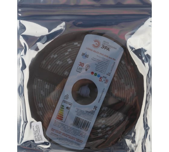 Светодиодная лента ЭРА LS5050-30LED-IP65-RGB-eco-5m Б0035604