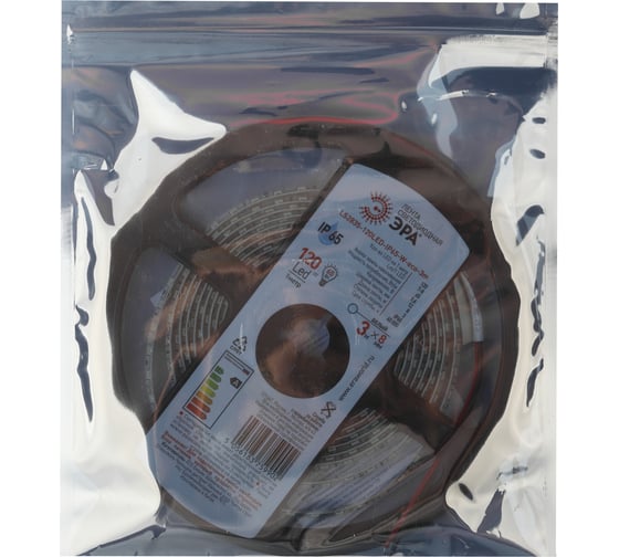 Светодиодная лента ЭРА LS2835-120LED-IP65-W-eco-3m Б0035597