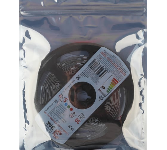 Светодиодная лента ЭРА LS5050-30LED-IP20-RGB-eco-5m Б0035602