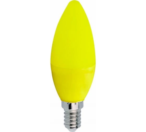 Светодиодная лампа Ecola Candle led color 6,0w, 220v, e14, yellow, свеча, желтая, матовая, колба, 103x37 C4TY60ELY 1