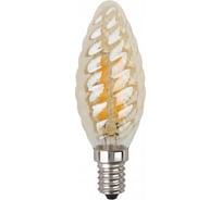 Светодиодная лампочка ЭРА FLED BTW7W827E14 gold Е14 / E14 7Вт филамент свеча витая золотистая теплый белый Б0027966