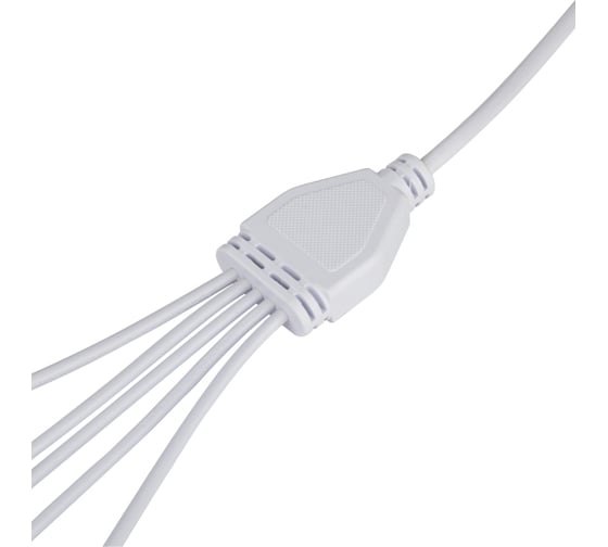 Разветвитель сетевой для фитолампы ЭРА FITO 5х IEC C7 (2 pin) 2 м для подключения 5 светильников Б0060525