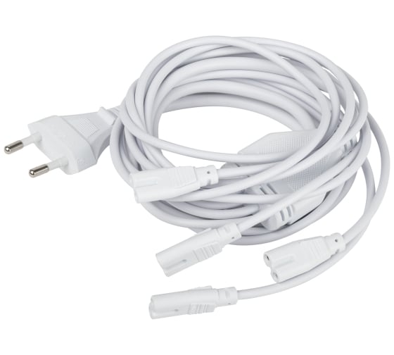 Разветвитель сетевой для фитолампы ЭРА FITO 5х IEC C7 (2 pin) 2 м для подключения 5 светильников Б0060525