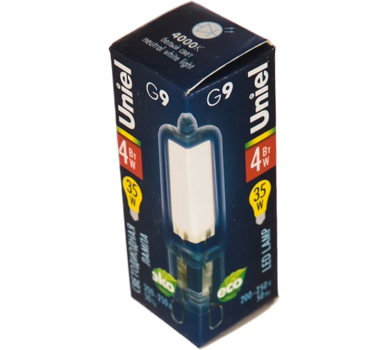Светодиодная лампа Uniel прозрачная LED-JCD-4W/NW/G9/CL GLZ01TR UL-00001814