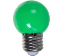 Декоративная светодиодная лампа Volpe LED-G45-1W/GREEN/E27/FR/С UL-00005648