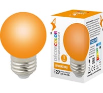 Декоративная светодиодная лампа Volpe LED-G45-1W/ORANGE/E27/FR/С UL-00005650