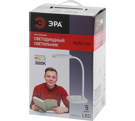 Настольный светильник ЭРА NLED-450-5W-W белый Б0018825