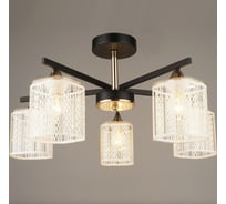 Потолочная люстра ВИНКРУС N4092/5 BK+FGD, E27x5x60W MTM3623/1S