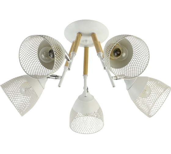Потолочная люстра ВИНКРУС WH+WOOD+CR, E27x5x60W XA1410/5 1