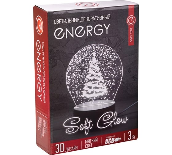 Декоративный светильник ENERGY en-nl 24 3d елочка и снег 106255