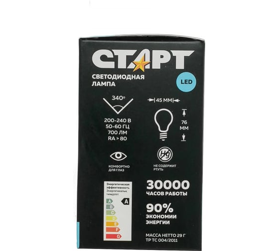 Светодиодная филаментная лампа  в колбе шар СТАРТ LED F-SphereE14 7W40