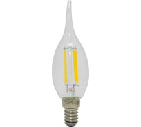 Светодиодная филаментная лампа СТАРТ в колбе свеча витая LED F-FlameE14 9W40