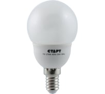 Компактная люминесцентная лампа СТАРТ 7WGLOBE E14 2700K 10Y / Р