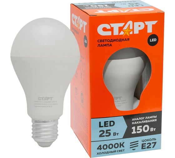Светодиодная лампа (в колбе лон) СТАРТ ECO LEDGLSE27 25W 40