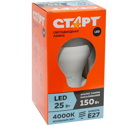 Светодиодная лампа (в колбе лон) СТАРТ ECO LEDGLSE27 25W 40