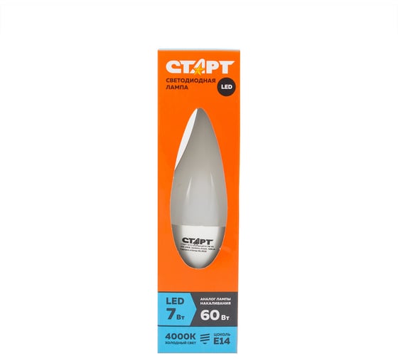 Светодиодная лампа в колбе свеча витая СТАРТ ECO LEDFlameE14 7W 40