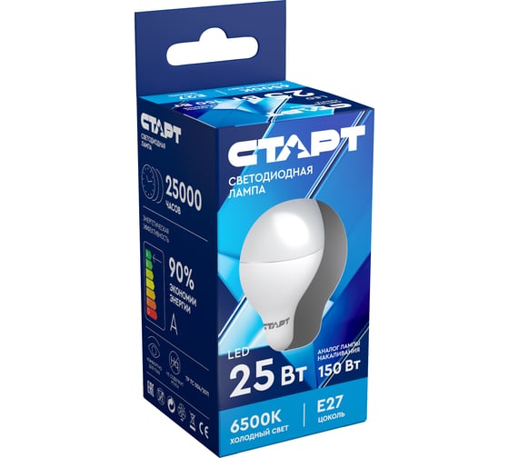 Светодиодная лампа в колбе лон СТАРТ ECO LEDGLSE27 25W 65