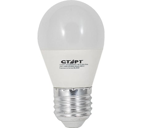 Светодиодная диммируемая лампа СТАРТ в колбе шар LEDSphereE27 7W27 Dim Step
