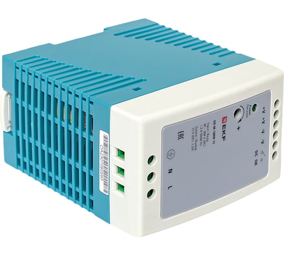 Блок питания на дин рейку EKF 100Вт, Uвх 220 В AC m, Uвых - 12 В DC постоянного тока DR-M-100W-12