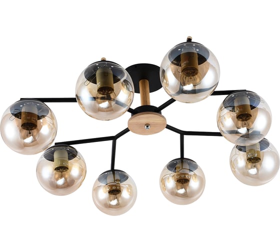 Потолочный светильник ESCADA E27*60W Black/Wood 1130/8PL