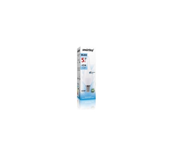 Светодиодная лампа Smartbuy LED свеча на ветру, матовая C37-05W/4000/E14 SBL-C37Tip-05-40K-E14