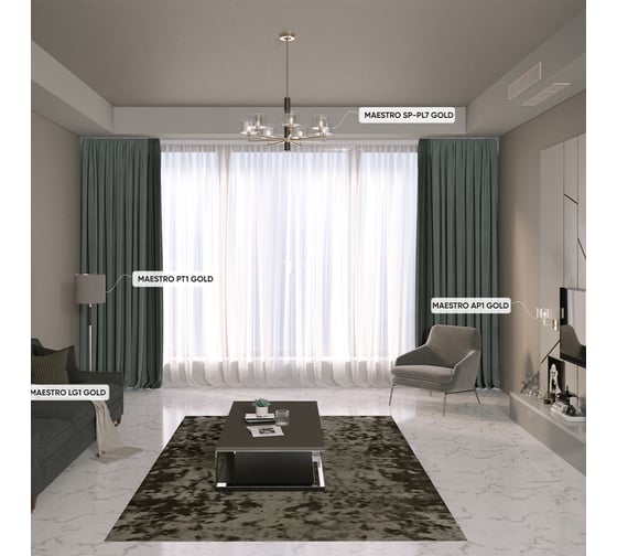 Торшер Crystal lux MAESTRO PT1 GOLD