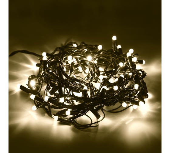 Линейная гирлянда FERON CL34 100 LED 2700К, с эффектом стробов, 10м+1.5м черный шнур, IP65 32974