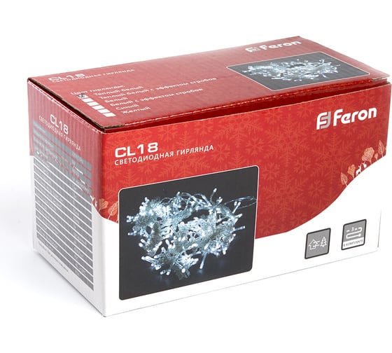 Светодиодная гирлянда штора FERONCL18 занавес 1,5х1,5м + 3м 230V 2700К, c питанием от сети, эффектом стробов, прозрачный шнур, 32326