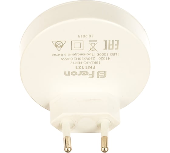 Светильник-ночник FERON 0,45W 230V круг, белый FN1121 41020