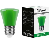Светодиодная лампа FERON 1W 230V E27 зеленый, LB-372 25912