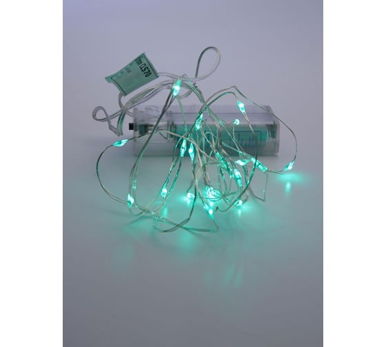 Гирлянда FERON 20 LED зеленый, батарейки 2 АА, IP 20, шнур 0,5м ,CL570 32366