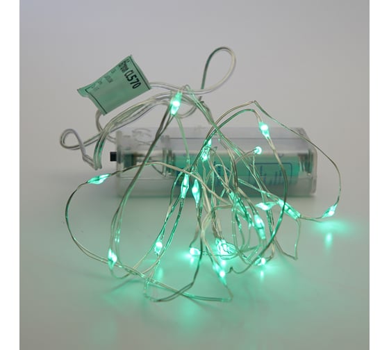 Гирлянда FERON 20 LED зеленый, батарейки 2 АА, IP 20, шнур 0,5м ,CL570 32366
