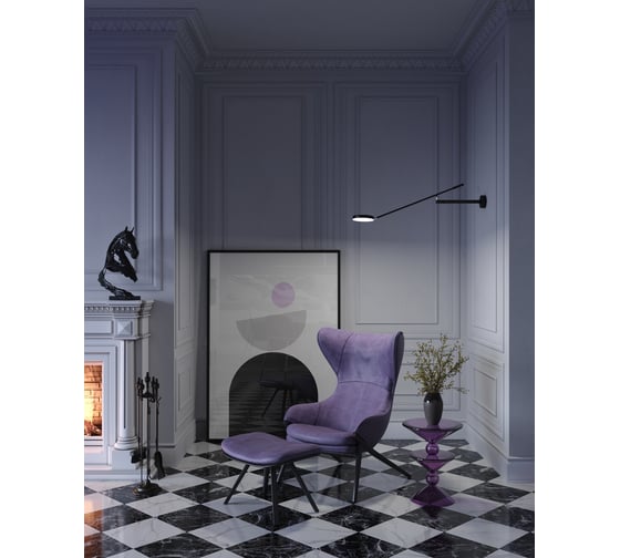 Настенный светильник (бра) MAYTONI fad led 6w металл черный MOD070WL-L6B3K