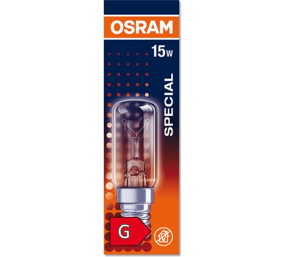 Бытовая галогенная лампа Osram SPC T FRIDG CL 15W 230V E14 BLI1 4050300092928 1