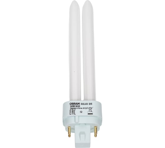 Люминесцентная компактная лампа DULUX D/E 18W/830 G24q-2 4050300327211 4099854122354 1